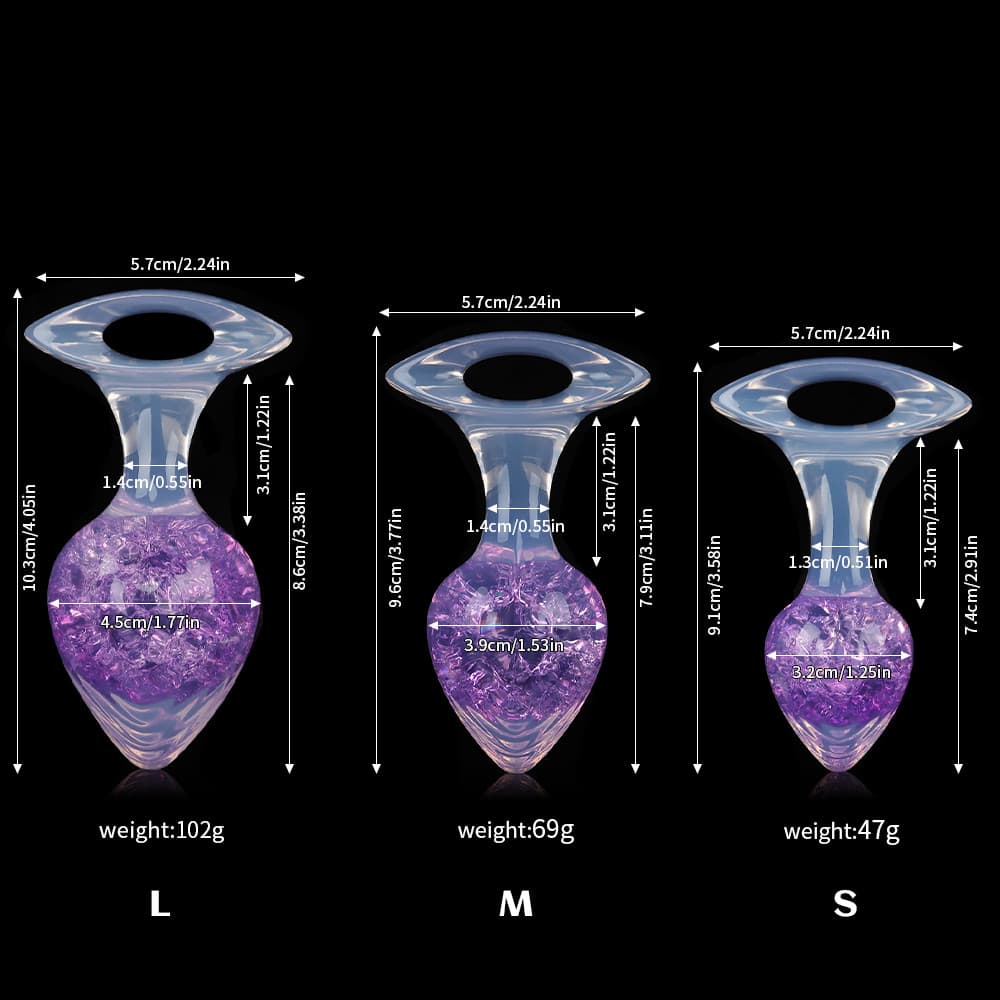 Heart Crystal Butter Plugs - 9Colors