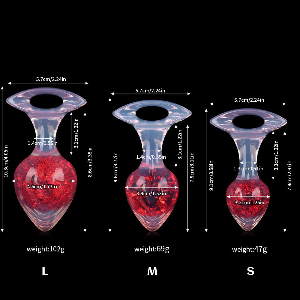 Heart Crystal Butter Plugs - 9Colors