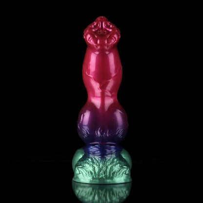 Gun Dog Gradient Purple Green Fantasy Dildo - Knotted Dildo