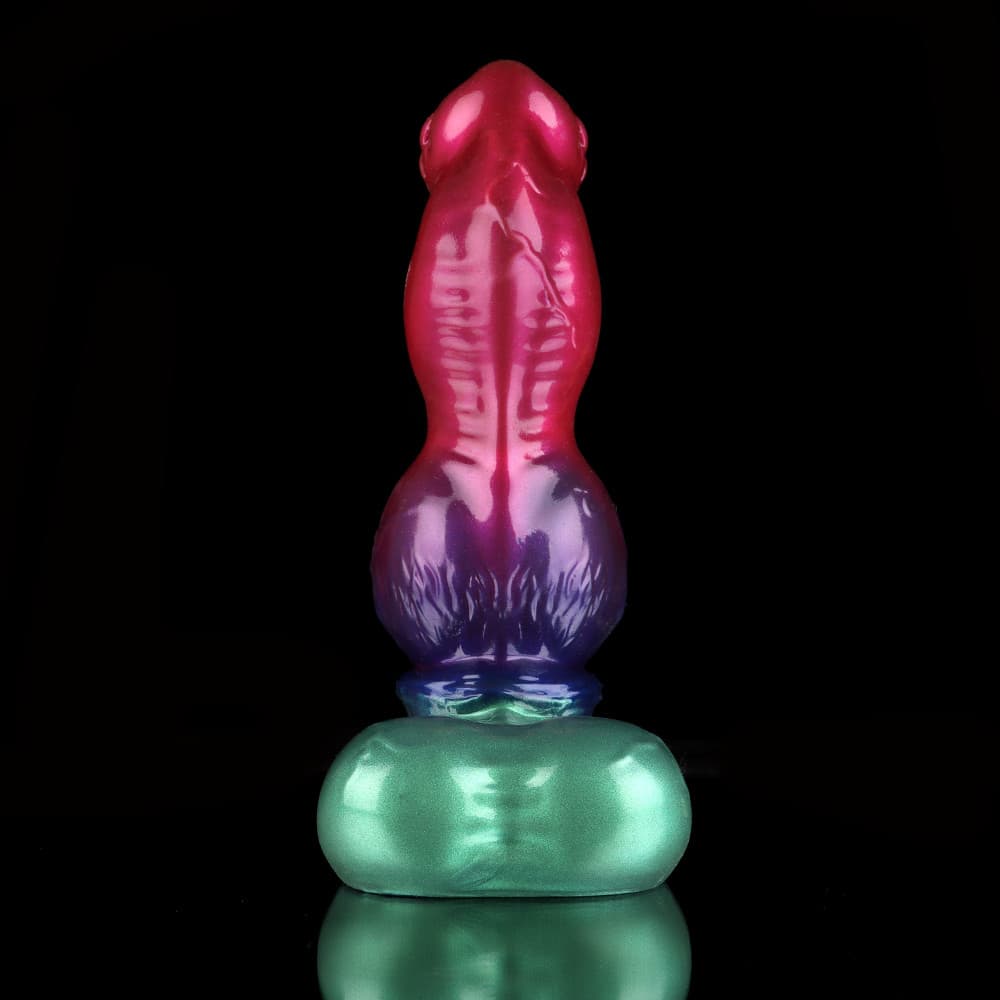 Gun Dog Gradient Purple Green Fantasy Dildo - Knotted Dildo