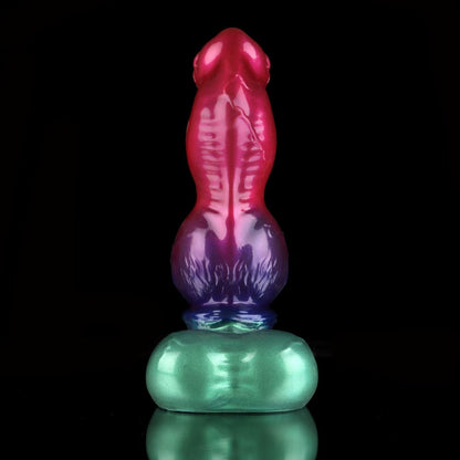 Gun Dog Gradient Purple Green Fantasy Dildo - Knotted Dildo